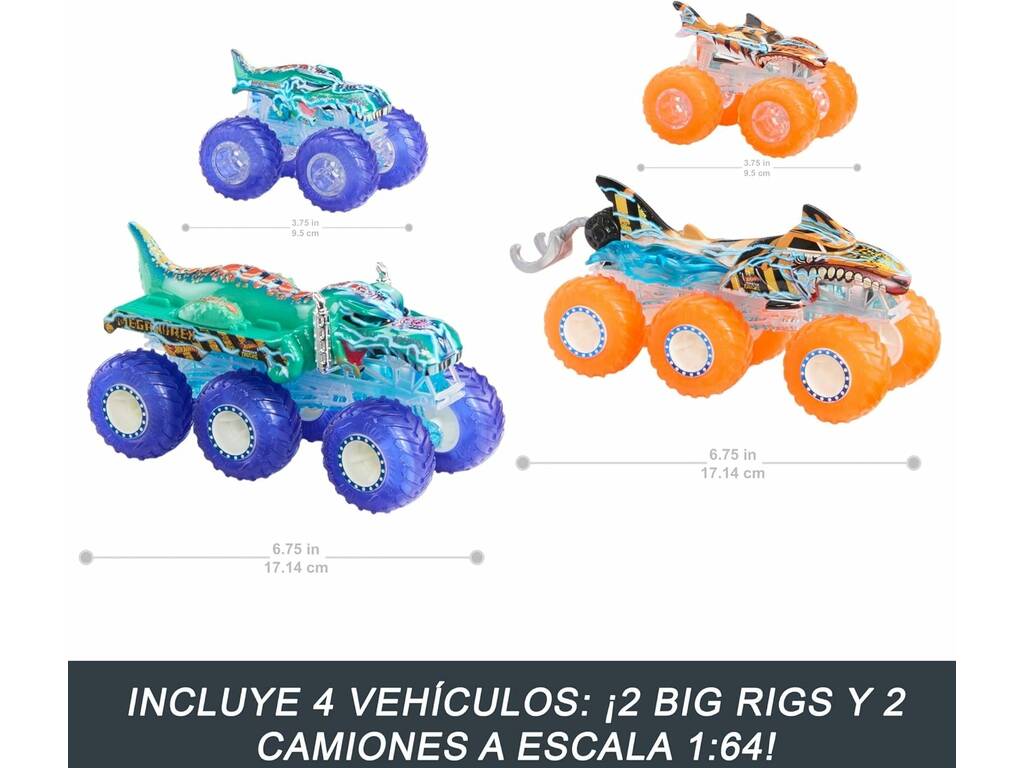 Hot Wheels Monster Trucks Multipack Camion e Grandi Anelli