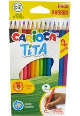 Carioca Tita Pack 12+2 Lápis de Cores Brilhantes