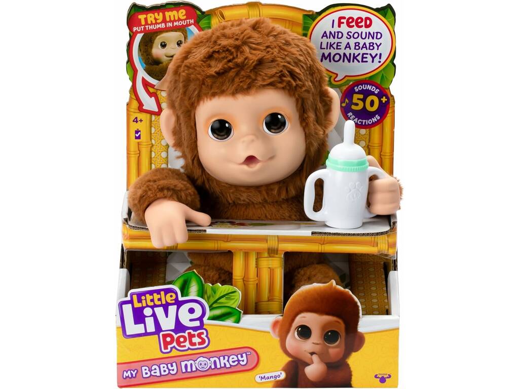 Little Live Pets My Baby Monkey Mango Animal de compagnie interactif