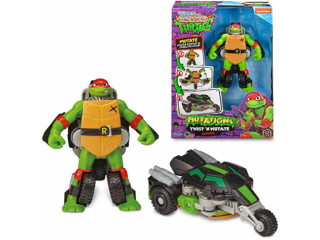 Tartarughe Ninja Mutations Figura Trasformabile in Veicolo Famosa TU845000
