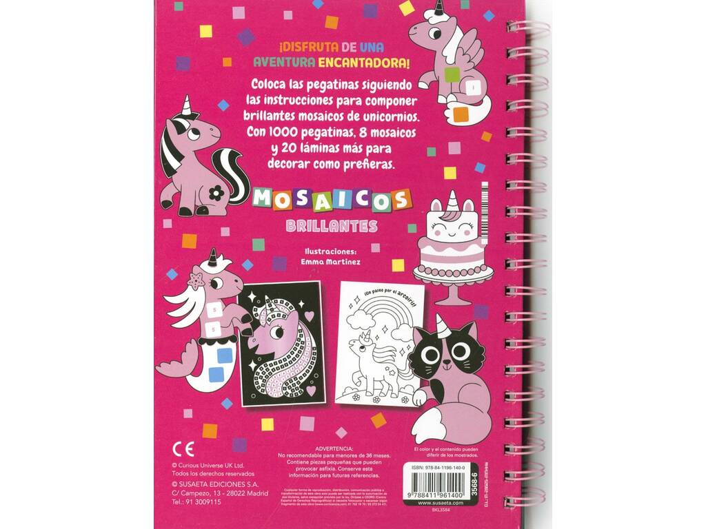 Libro Crea e colora Gli unicorni con mosaici brillanti