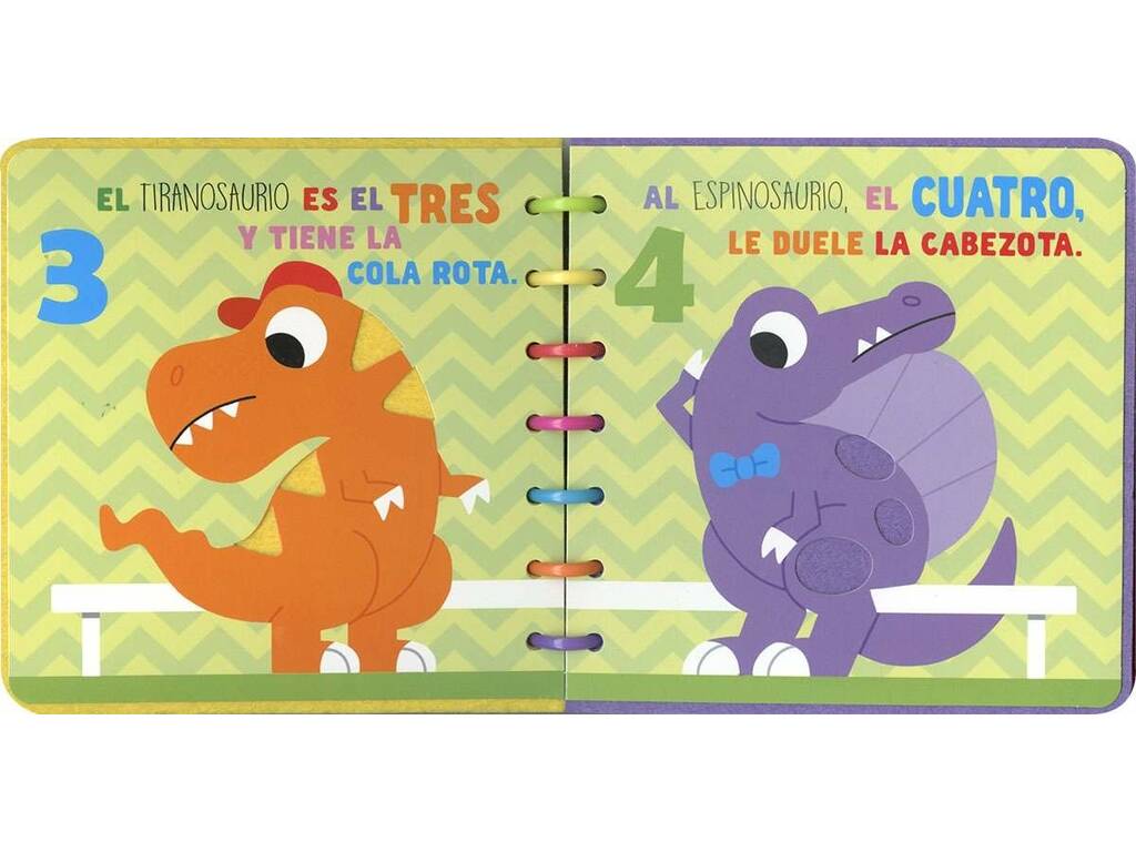 Libro di feltro per toccare i dinosauri I numeri da 1 a 10