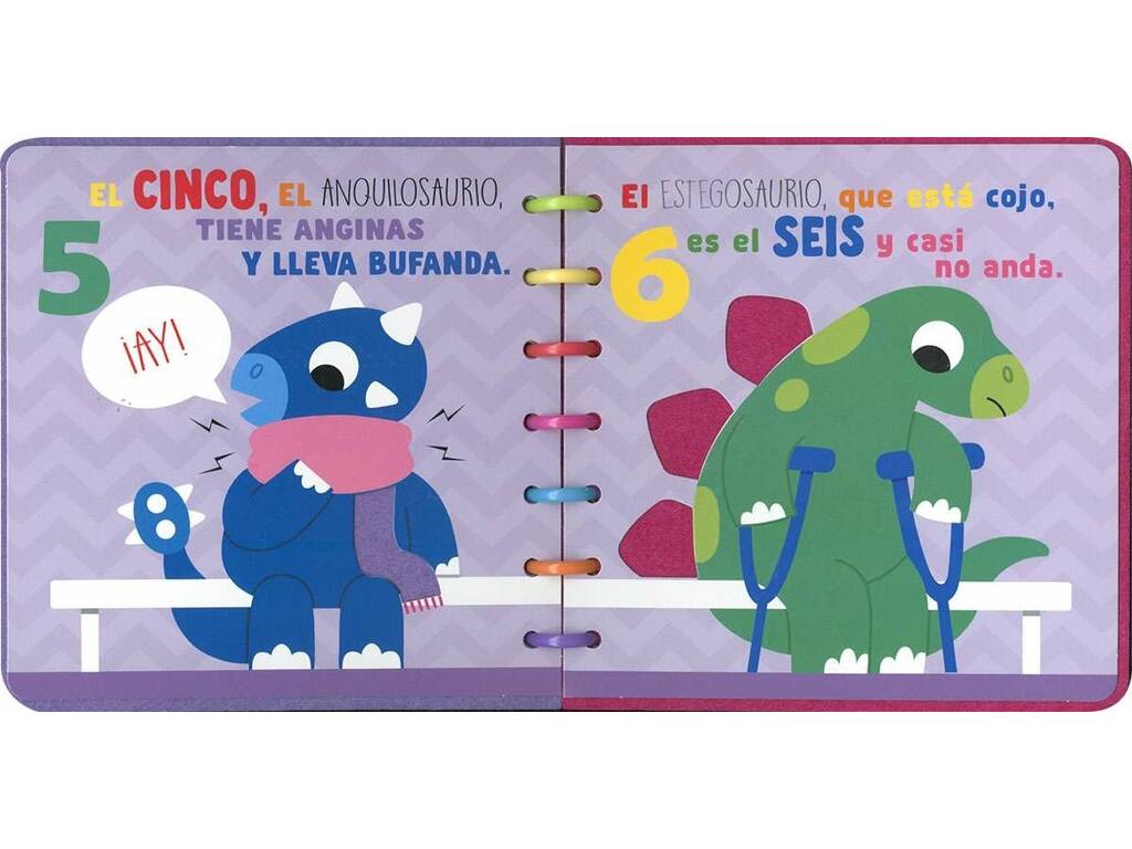 Libro di feltro per toccare i dinosauri I numeri da 1 a 10