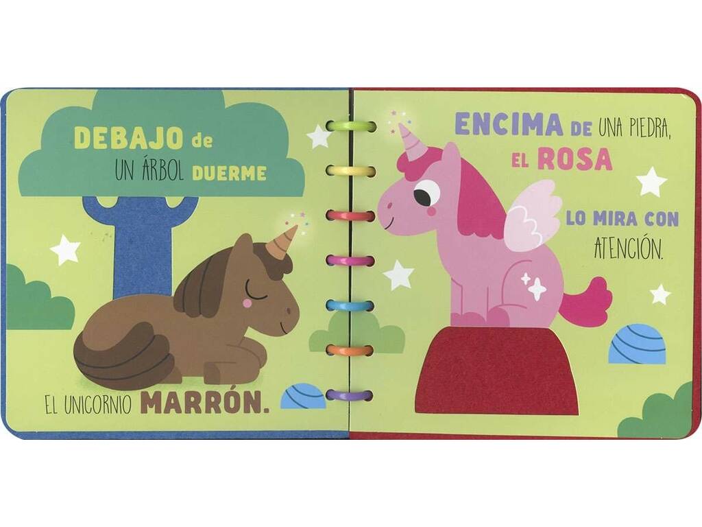 Libro di feltro da toccare Unicorni Colori e contrari