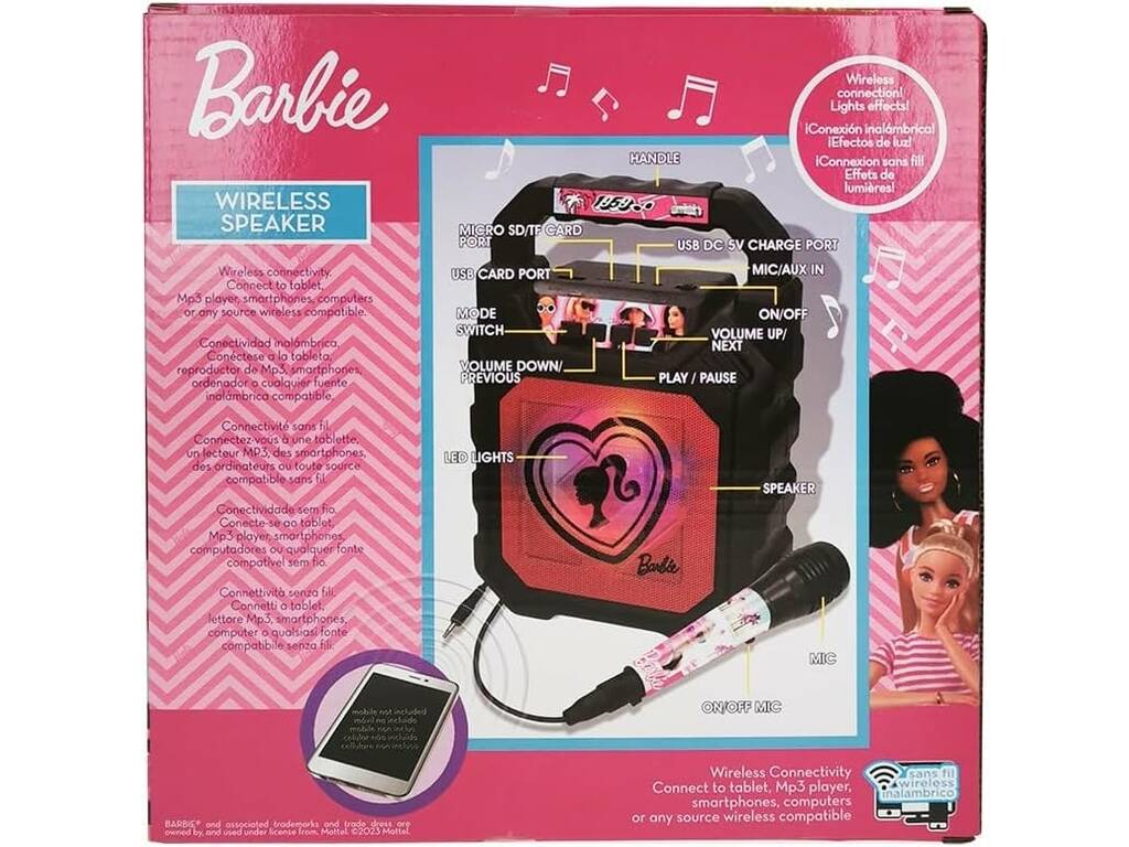 Barbie Altoparlante Wireless con Microfono Reig 4420