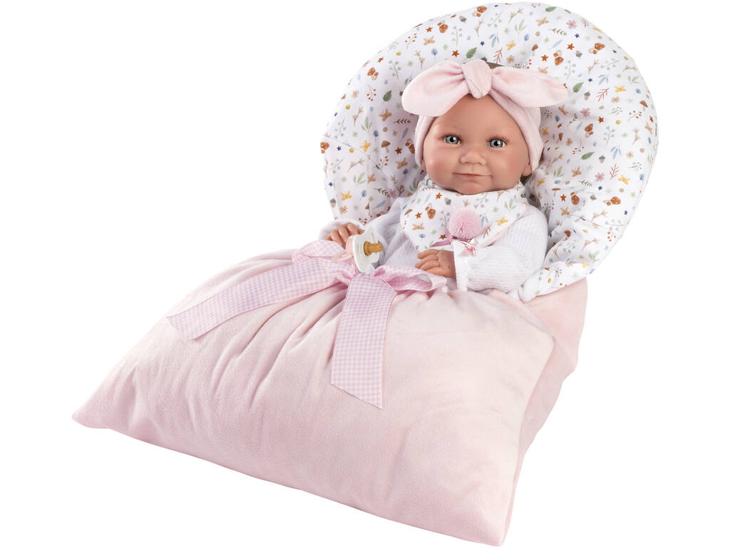 Tina Newborn Baby Doll Newborn Pink Sachet 40 cm. Llorens 73801