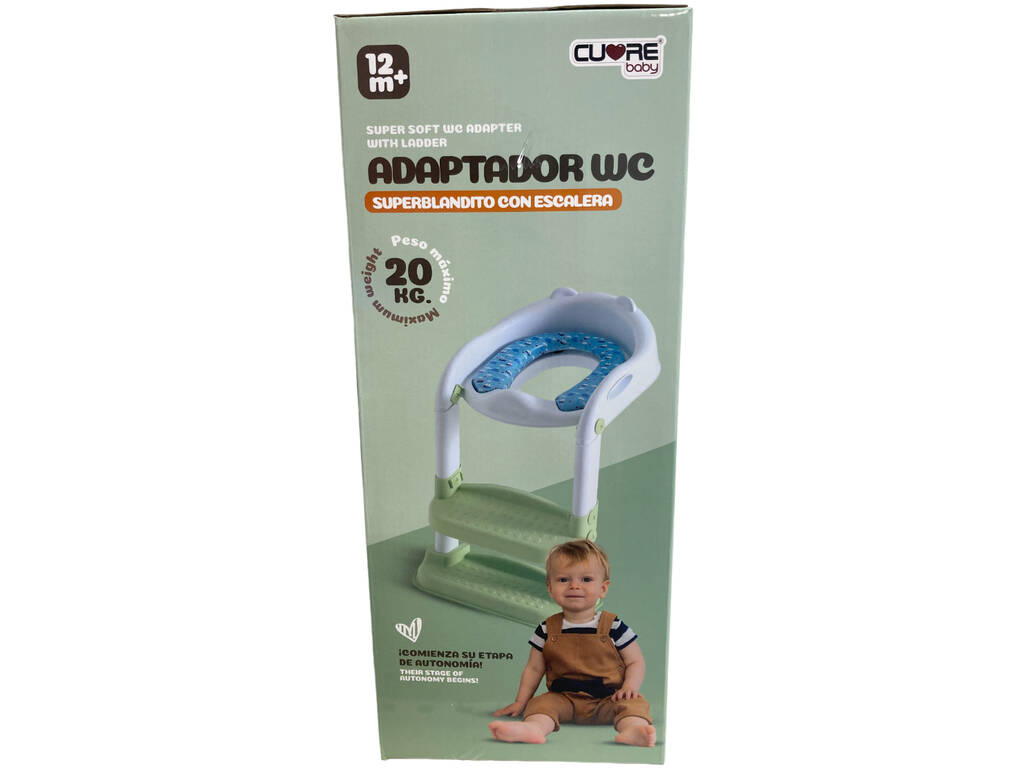 Adattatore per wc super morbido con scala verde e disegno dell'oceano