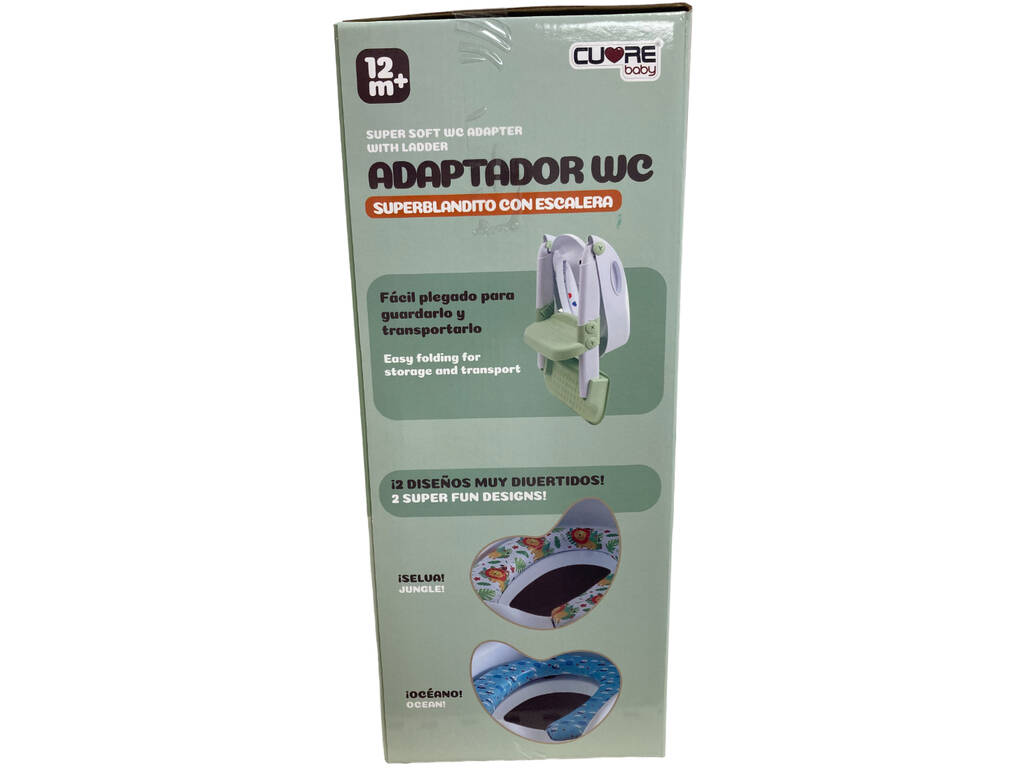 Adattatore per wc super morbido con scala verde e disegno dell'oceano
