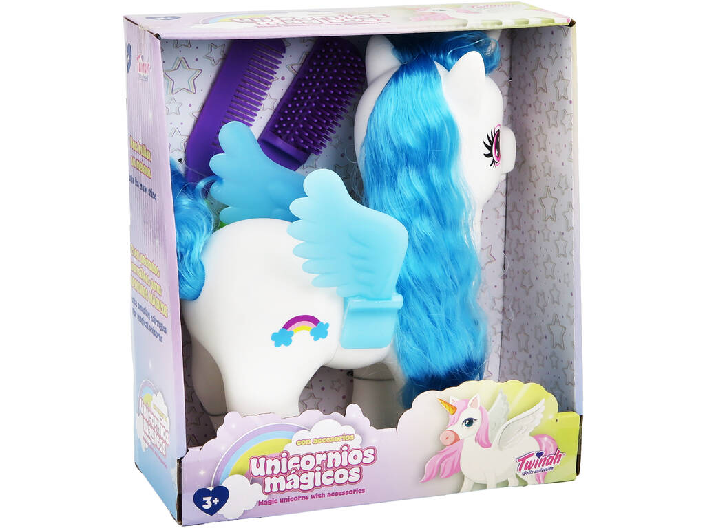 Unicorno magico bianchi con accessori.