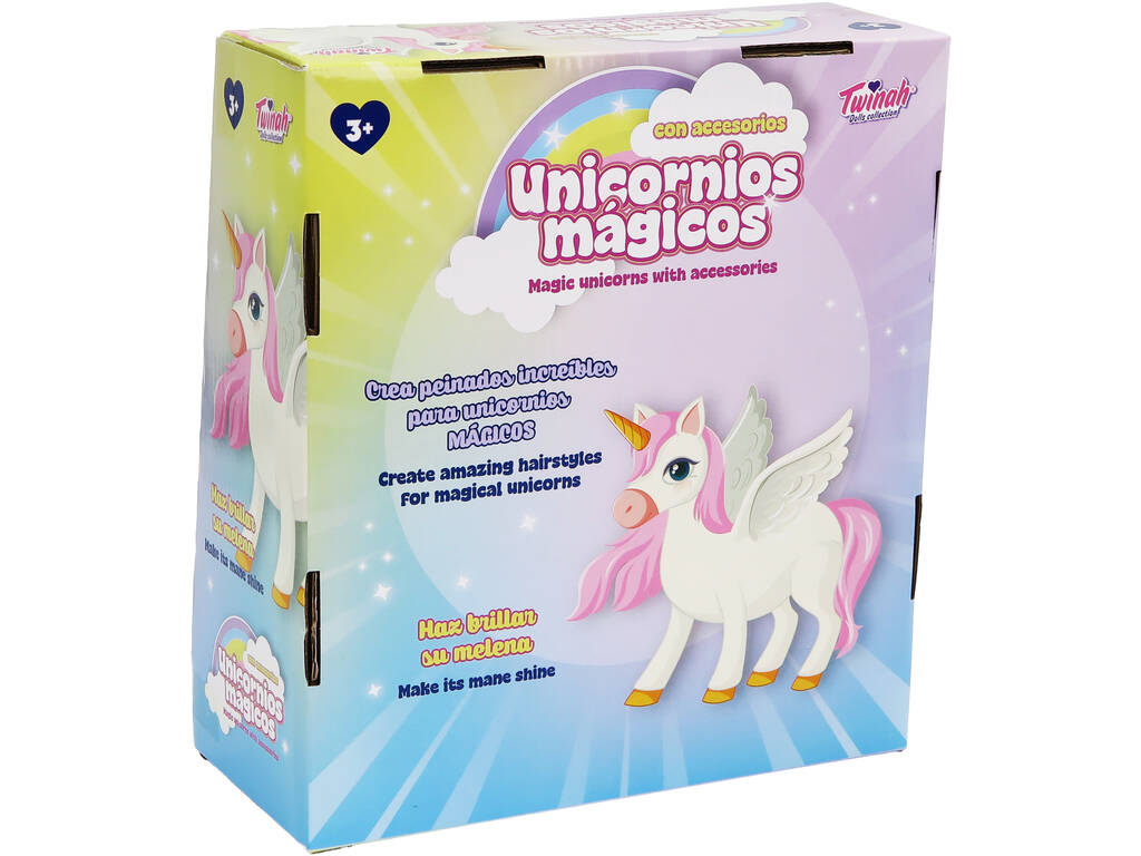 Unicorno magico bianchi con accessori.