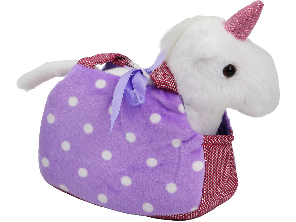 Peluche Licorne dans un sac de transport