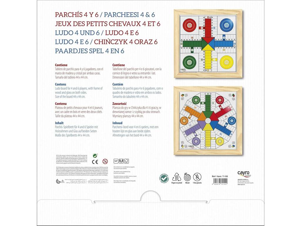 Parcheesi a 4 e 6 giocatori con Cornice in legno Cayro