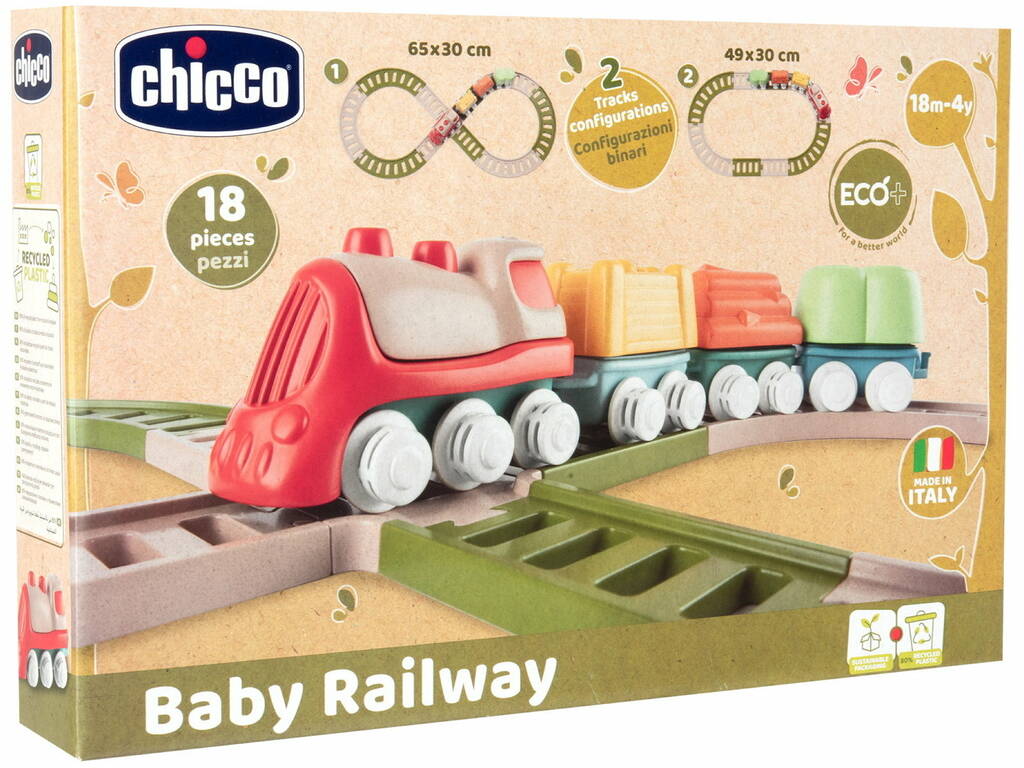 Eco+ Baby Railway Zugset mit 18 Teilen