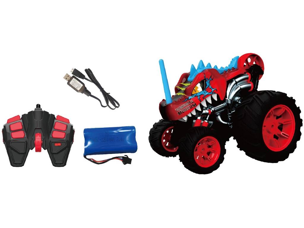 Auto Radiocomandata Crazon Rolling Stunt Car Coccodrillo Rosso