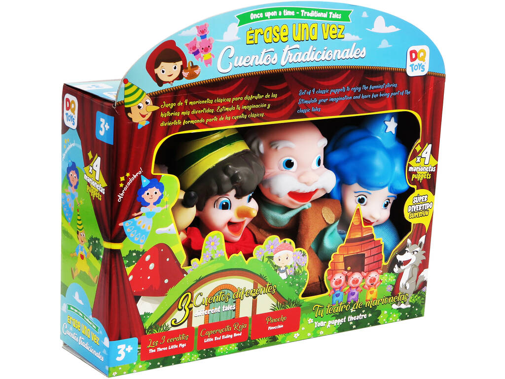 Set di 4 burattini C'era una volta Racconti Tradizionali Pinocchio