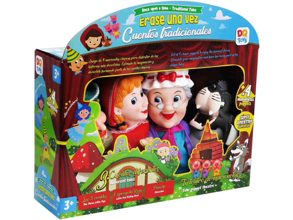 Set 4 marionnettes de contes traditionnels Once Upon a Time Little Red Riding Hood