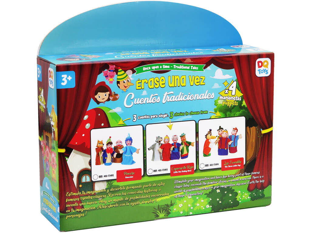 Set 4 marionnettes de contes traditionnels Once Upon a Time Little Red Riding Hood
