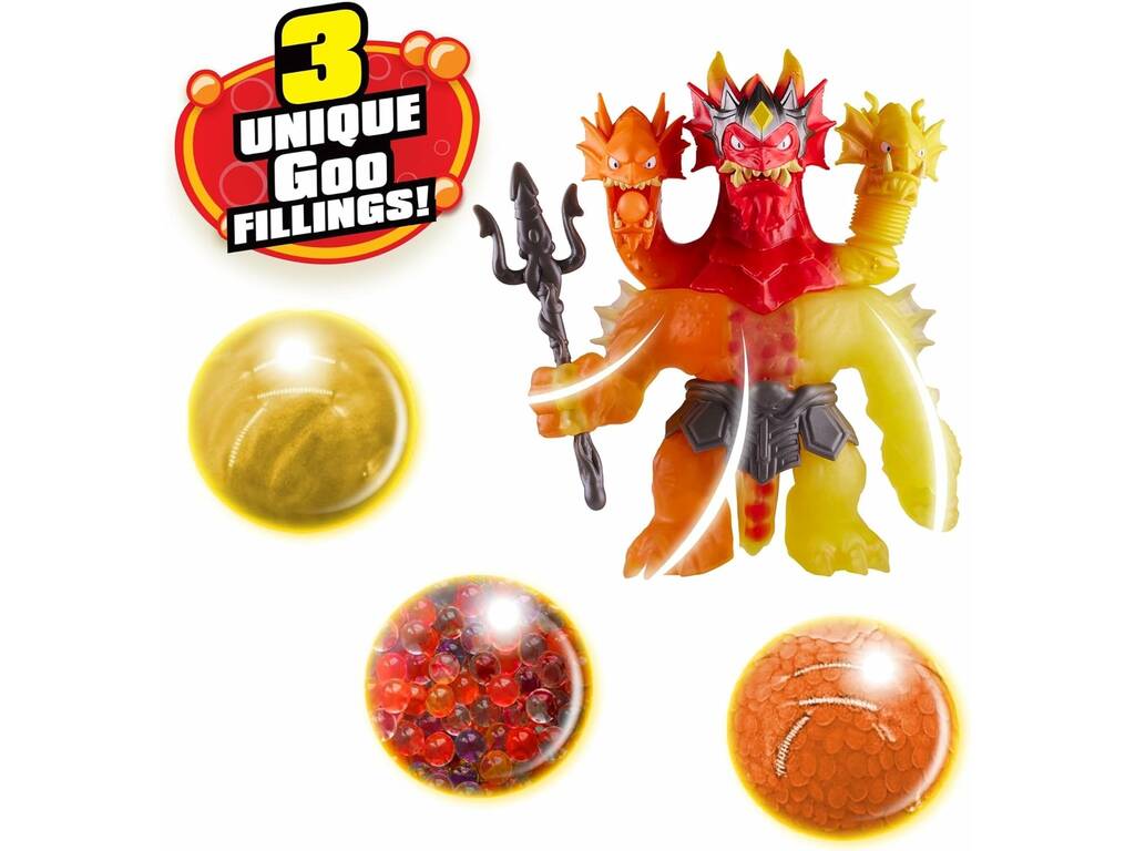 Heroes Of Goo Jit Zu Stretch Strikers Figura King Hydra Lava Fury 3 in 1