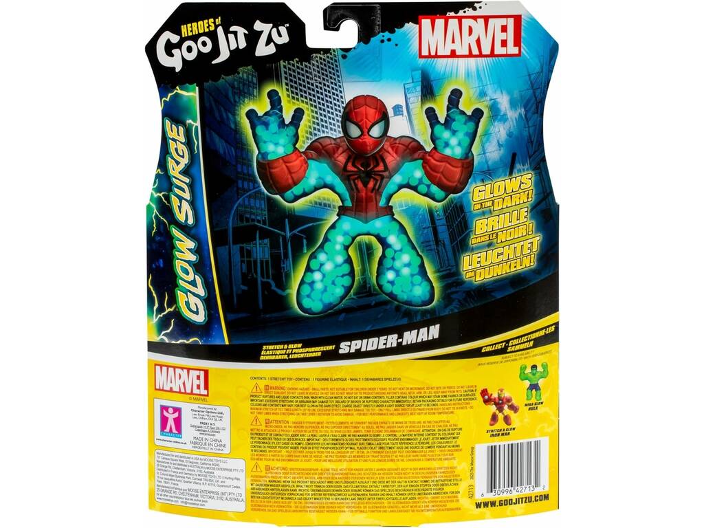 Heroes Of Goo Jit Zu Glow Surge Marvel figura Spiderman