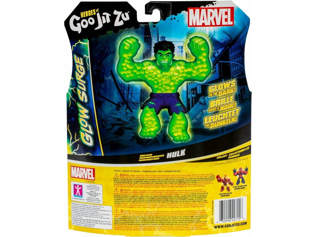 Heroes Of Goo Jit Zu Glow Surge Marvel Figura Hulk