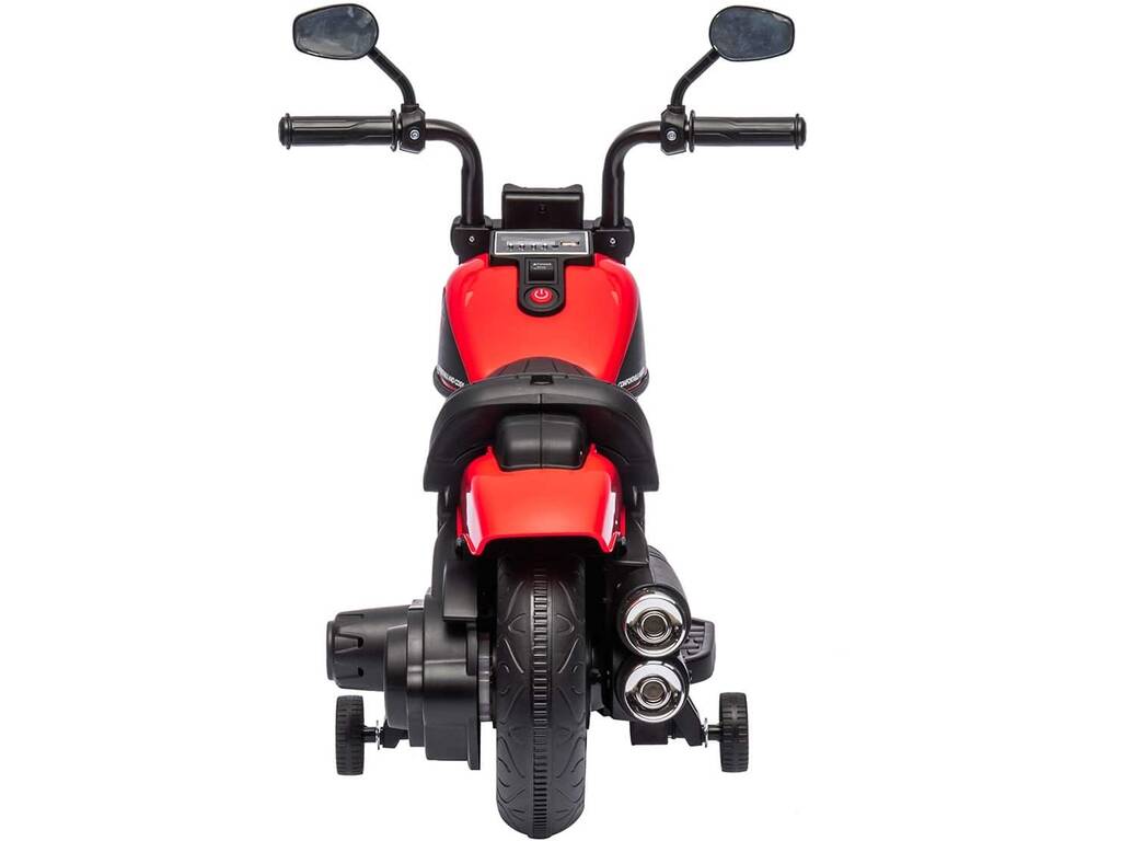 Moto a batteria Custom Naked Rossa da 6V con luce