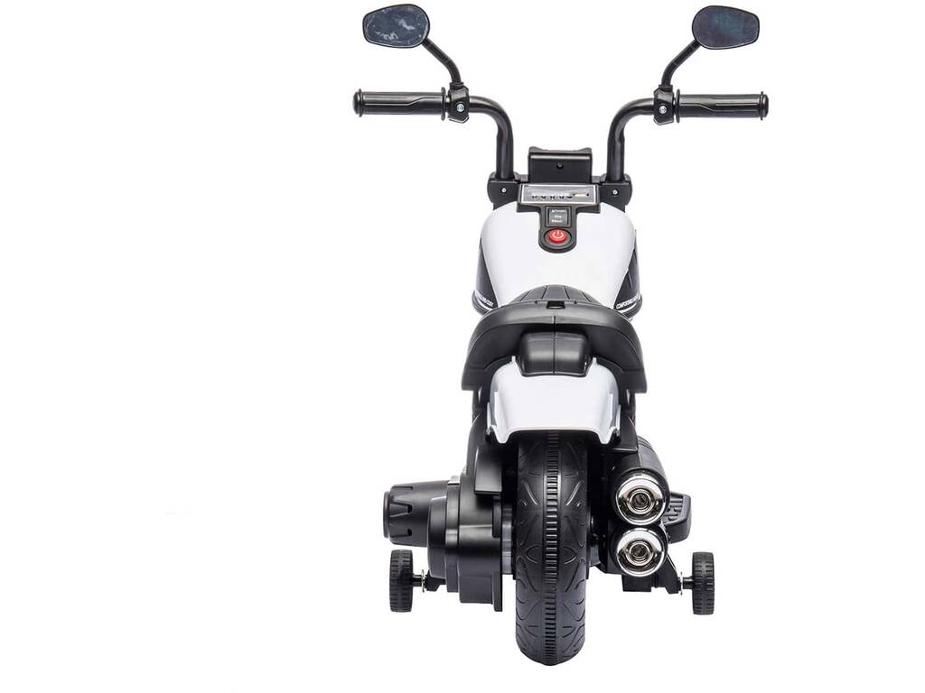 Moto a batteria Custom Naked Bianca da 6V con luce