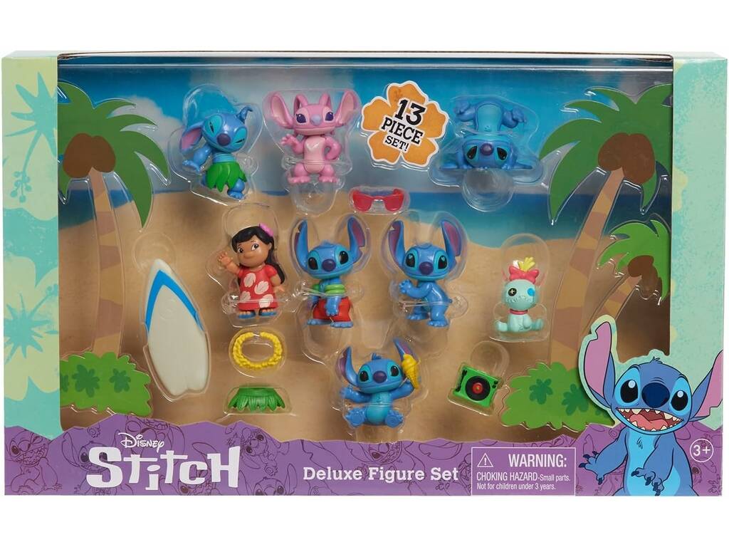 Disney Stitch Set Figure Deluxe con 13 pezzi