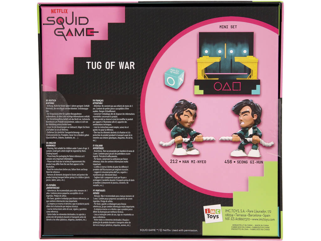 Jeu de cordes Squid Game avec 2 figurines exclusives