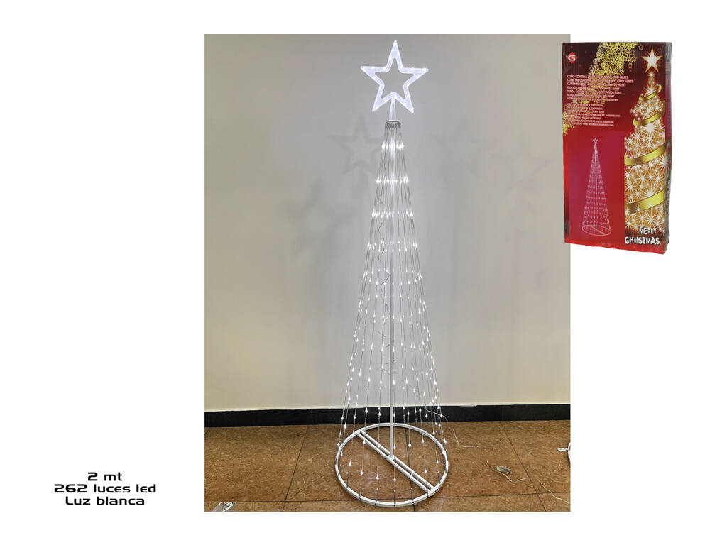 Rideau de cônes de Noël 200 cm avec 262 lumières LED froides