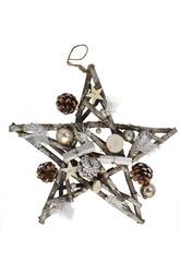 Pendentif étoile de Noël avec ornements de Noël 40x40x8 cm
