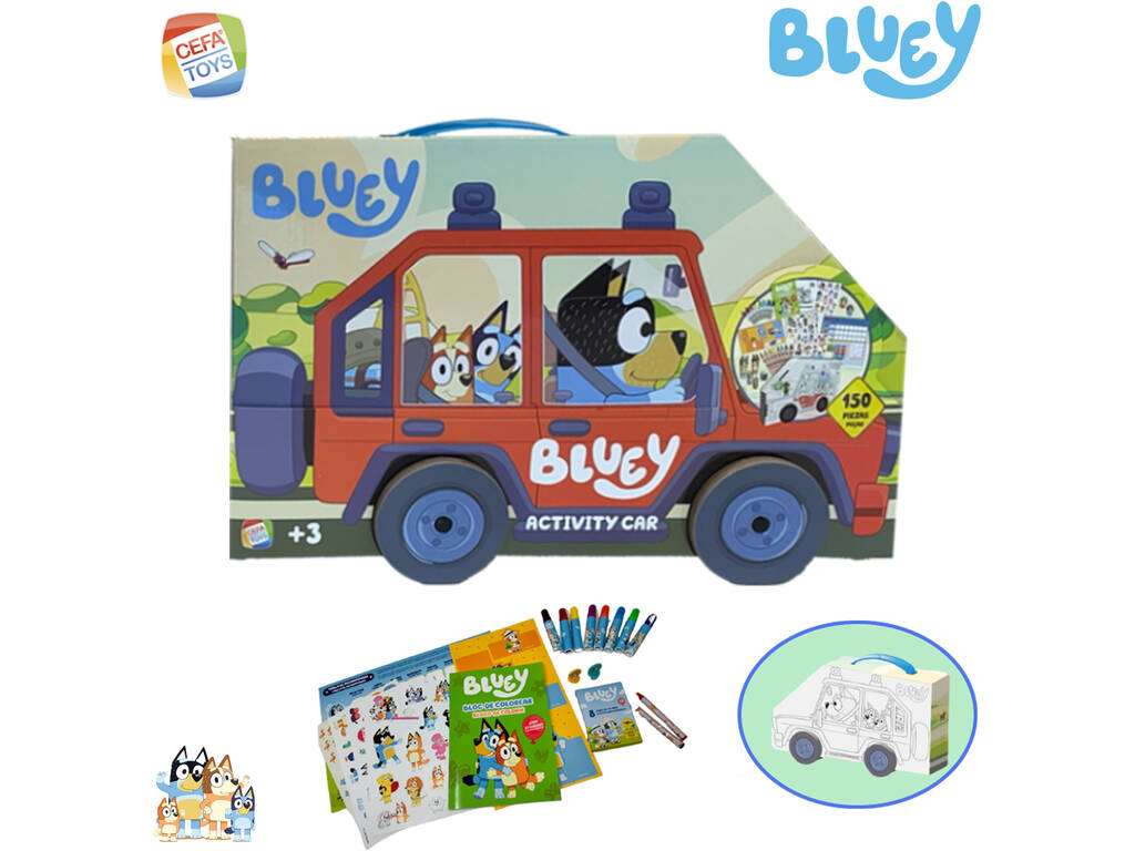 Bluey Activity Car con 150 pezzi Cefa Toys 21913