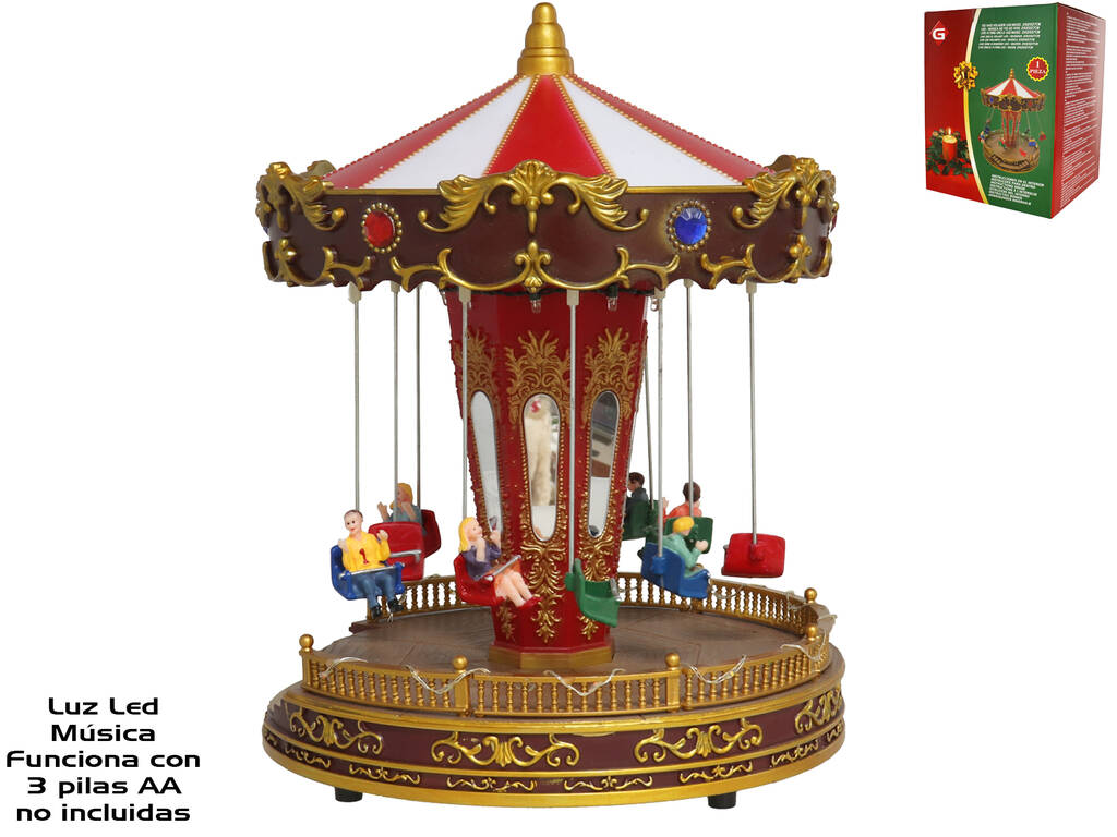 Manège volant 27x21x21 cm avec lumière LED et musique