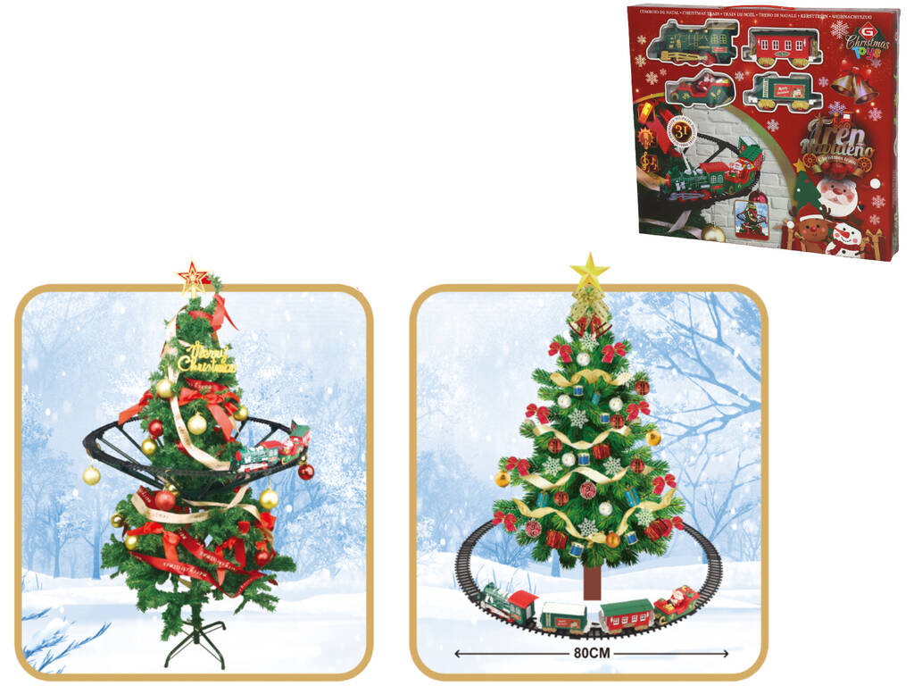 Treno di Natale per albero di Natale con luci LED e suoni