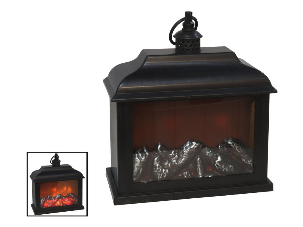 Lanterne décorative 23,5x21x10 cm avec lumière LED