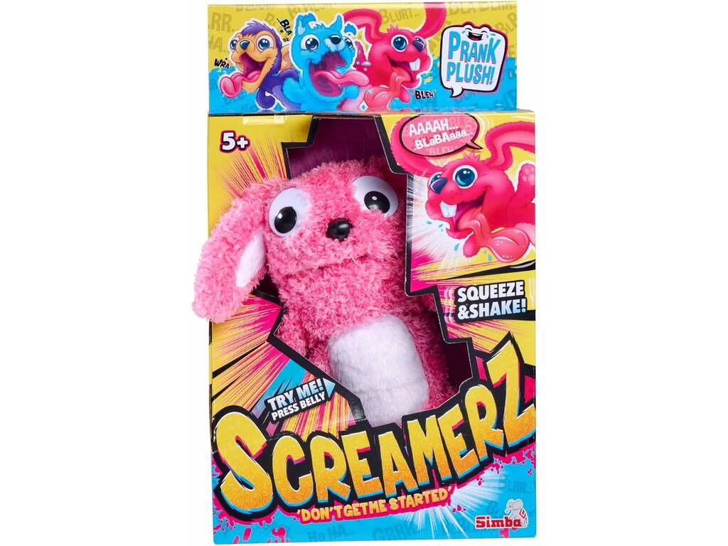 Screamerz Kuscheltier Lauter Rosa Hase