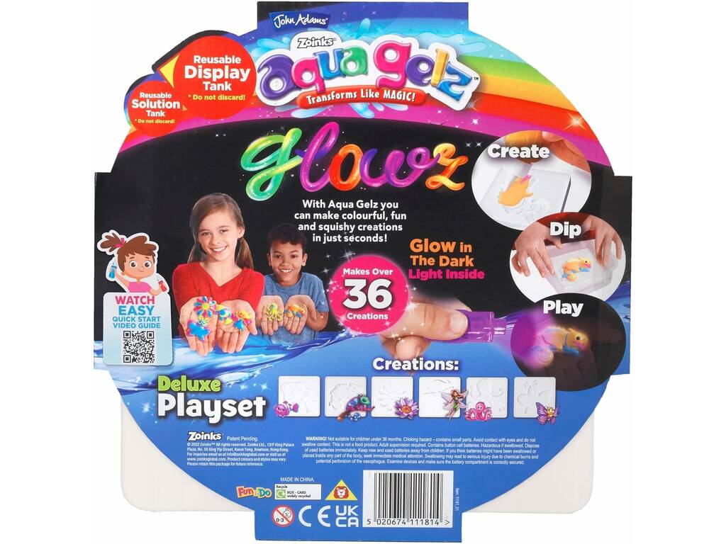 Aqua Gelz Glowz Deluxe Playset avec lampe de poche UV