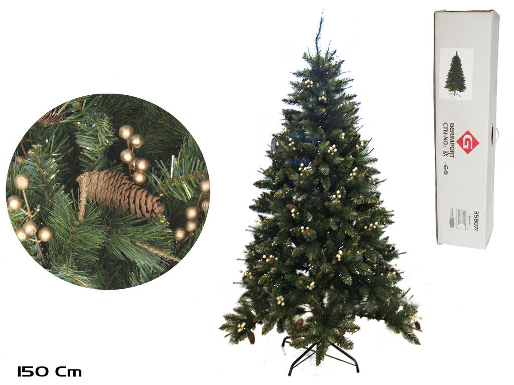Arbre de Noël Décoration Or 150 cm avec 463 pointes