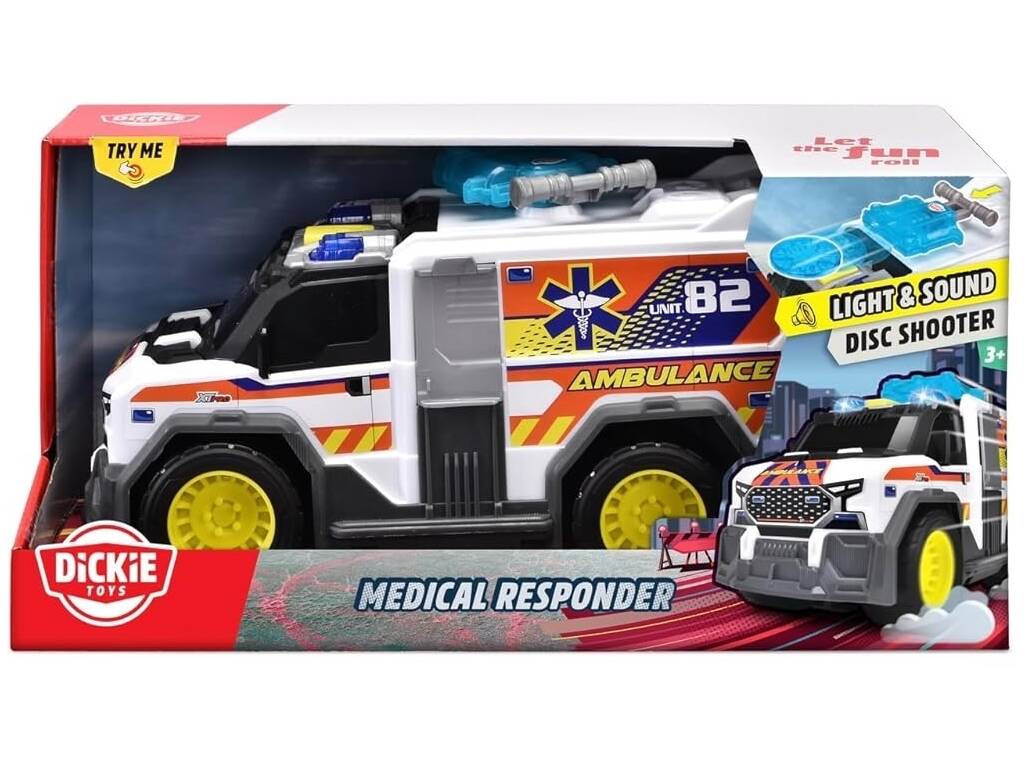 Ambulance médicale avec lumière, sons et lanceur de disques