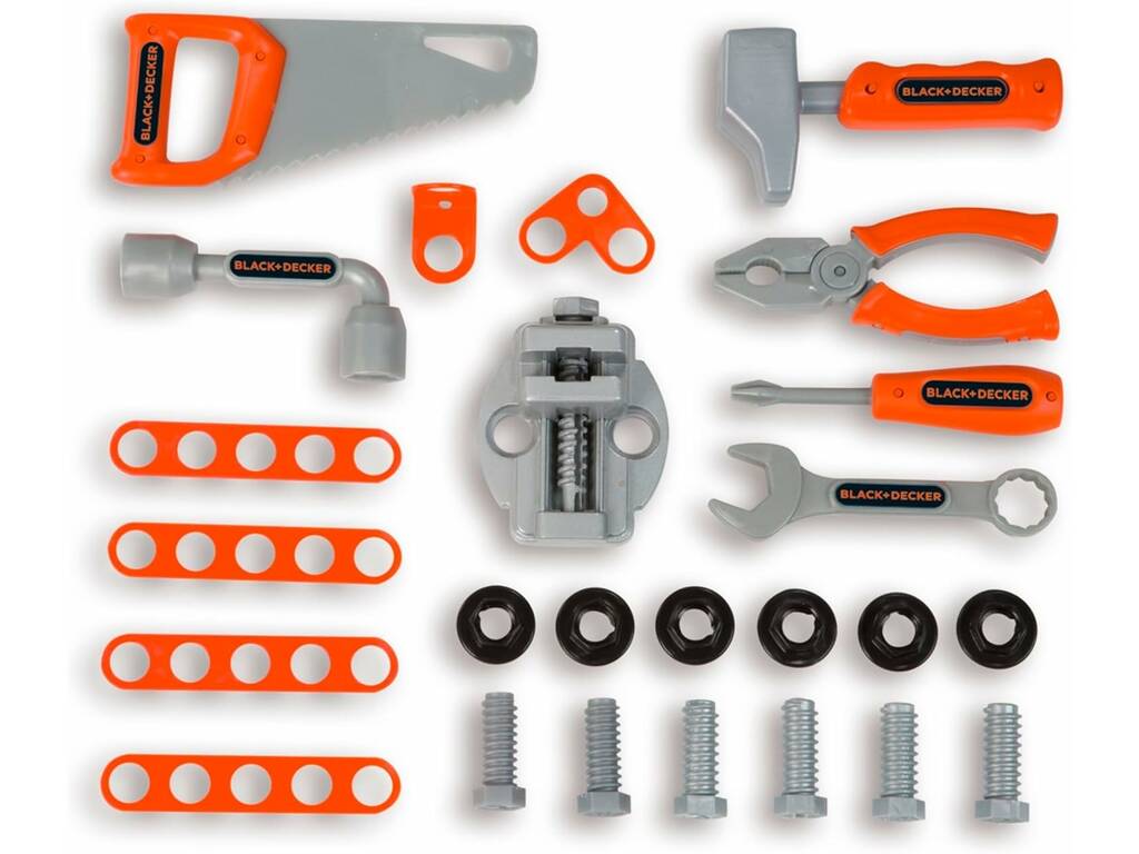 Black & Decker Werkzeugkoffer und Werkbank mit 25 Zubehörteilen