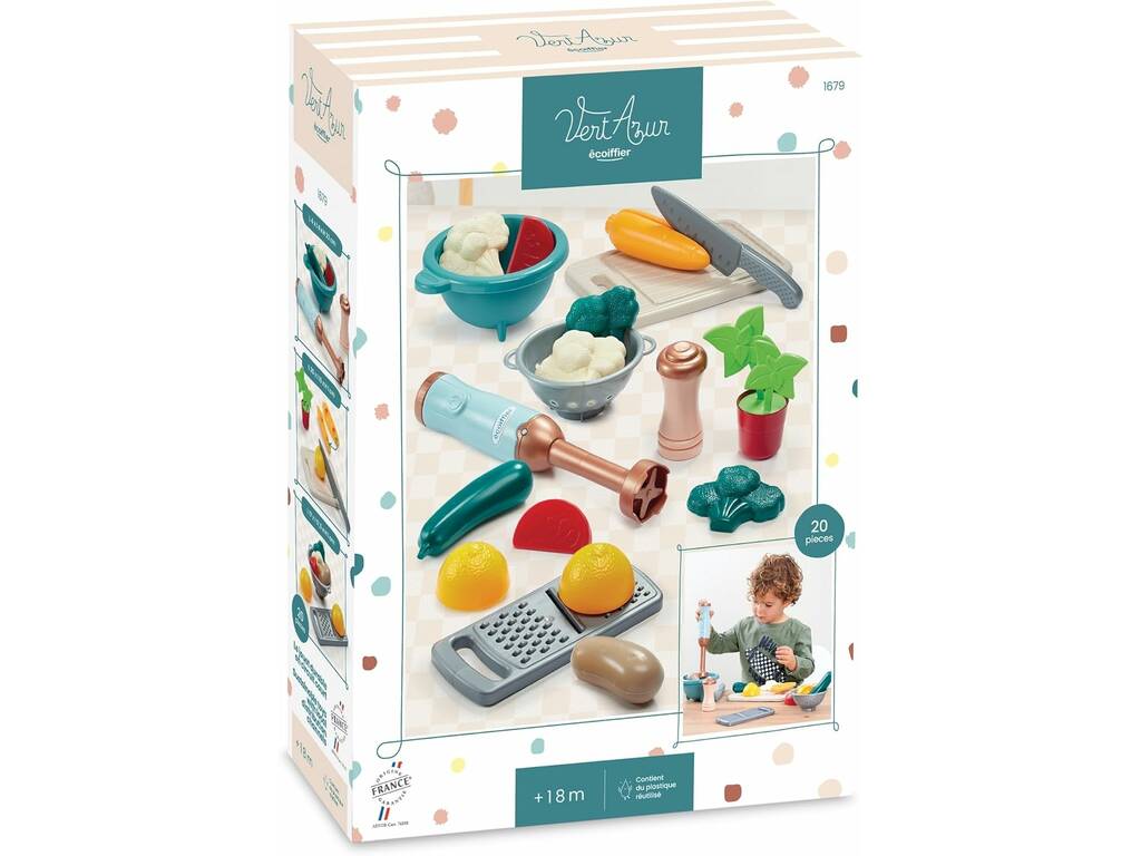 Ecoiffier Vert Azur Set da cucina 20 pezzi