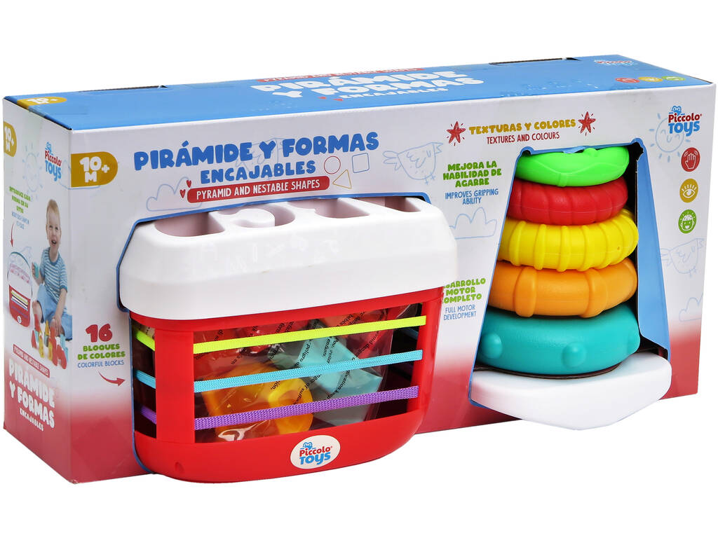 Set per l'apprendimento di piramidi e forme a incastro