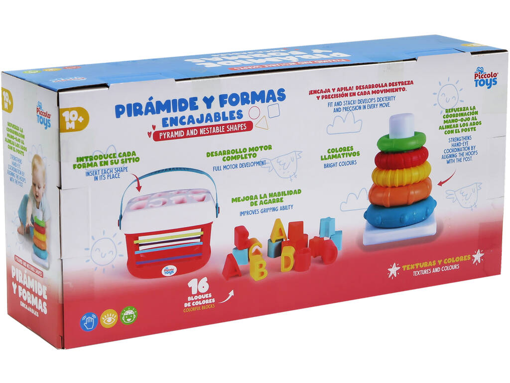 Set per l'apprendimento di piramidi e forme a incastro