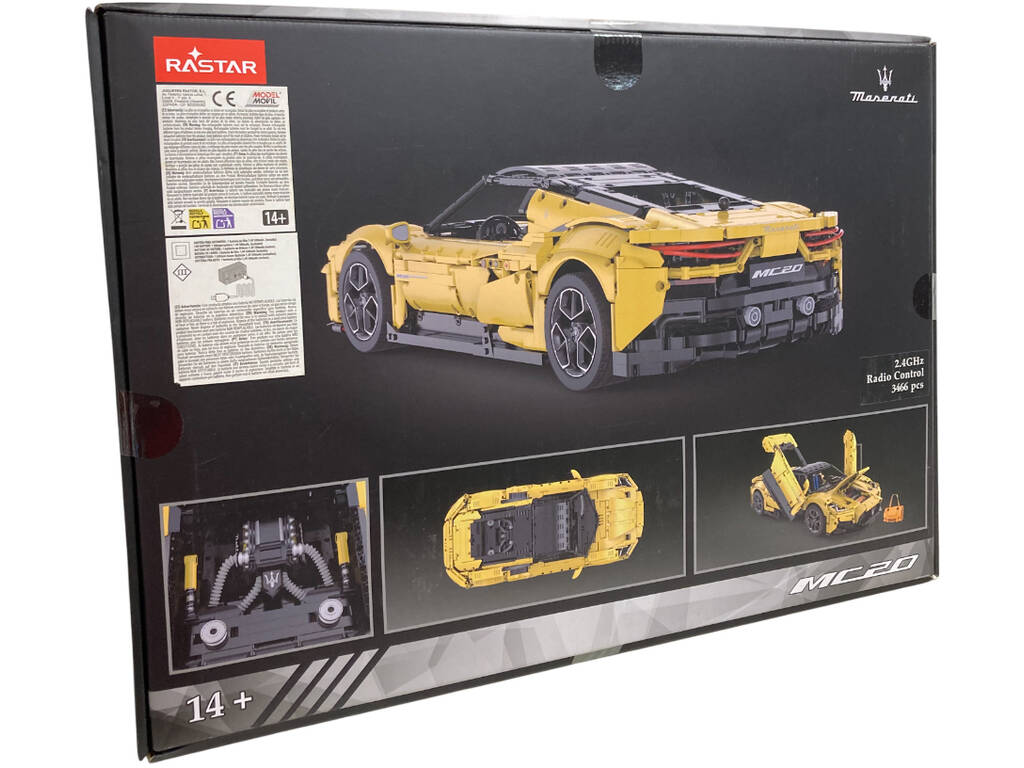 Maserati MC20 Yellow 1:8 Radio Control 1:8 à construire avec 3466 pièces
