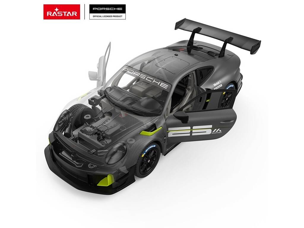 Porsche 911 GT2 RS Clubsport 25 Black Radio Control 1:18 Kit de construction de 68 pièces à assembler