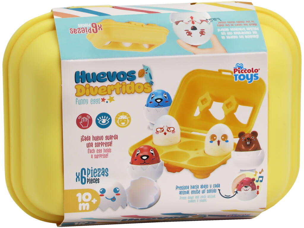 Set di 6 uova divertenti con suono
