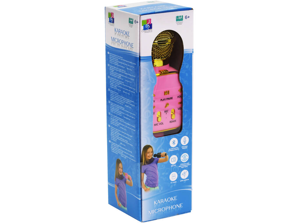 Microfono Karaoke rosa con connessione Bluetooth