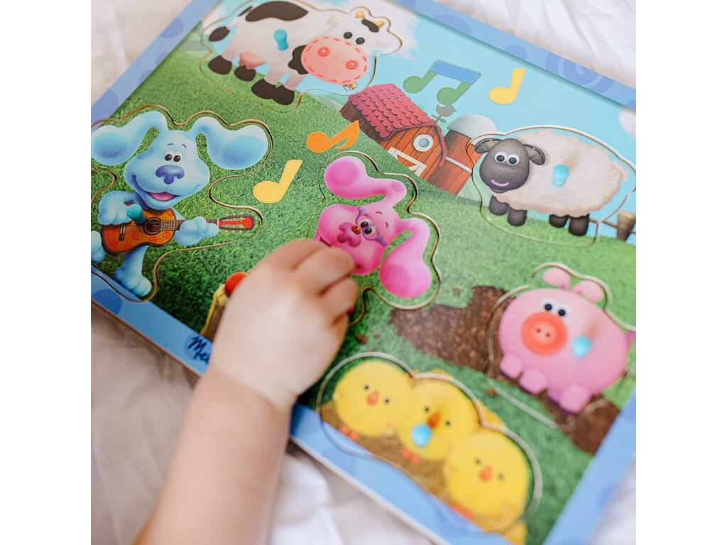 Puzzle sonore en bois Blue Tracks avec 6 pièces