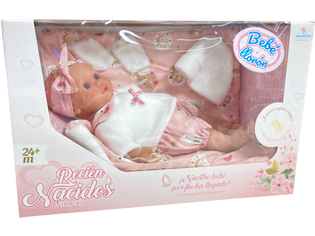 Bambola Bebè neonato da 30 cm con suoni e accessori