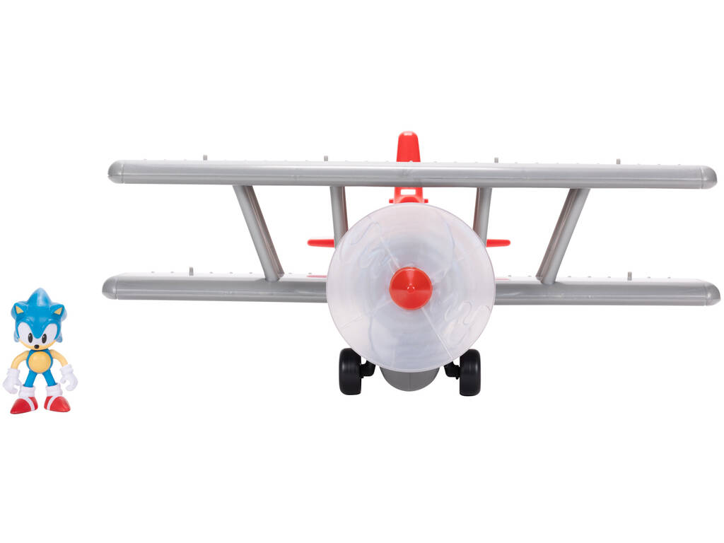 Sonic The Hedgehog Biplane Tornado avec figurine Sonic de 6 cm