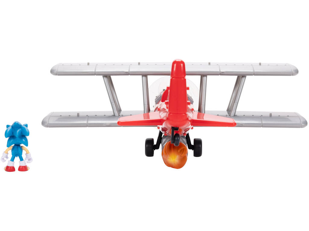 Sonic The Hedgehog Biplane Tornado avec figurine Sonic de 6 cm